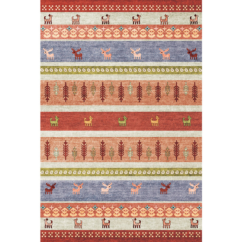 BowLift | Natural Living Room Carpet Multicolor Geo Pattern Indoor Carpet Polypropylene Non-Slip Machine Washable Area Rug