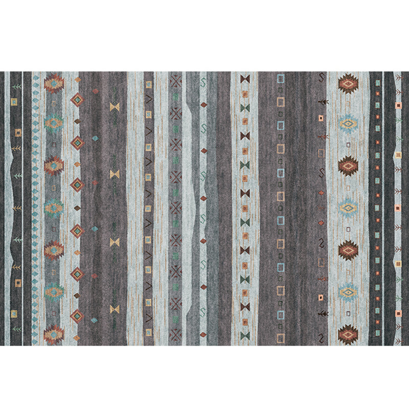 BowLift | Natural Living Room Carpet Multicolor Geo Pattern Indoor Carpet Polypropylene Non-Slip Machine Washable Area Rug