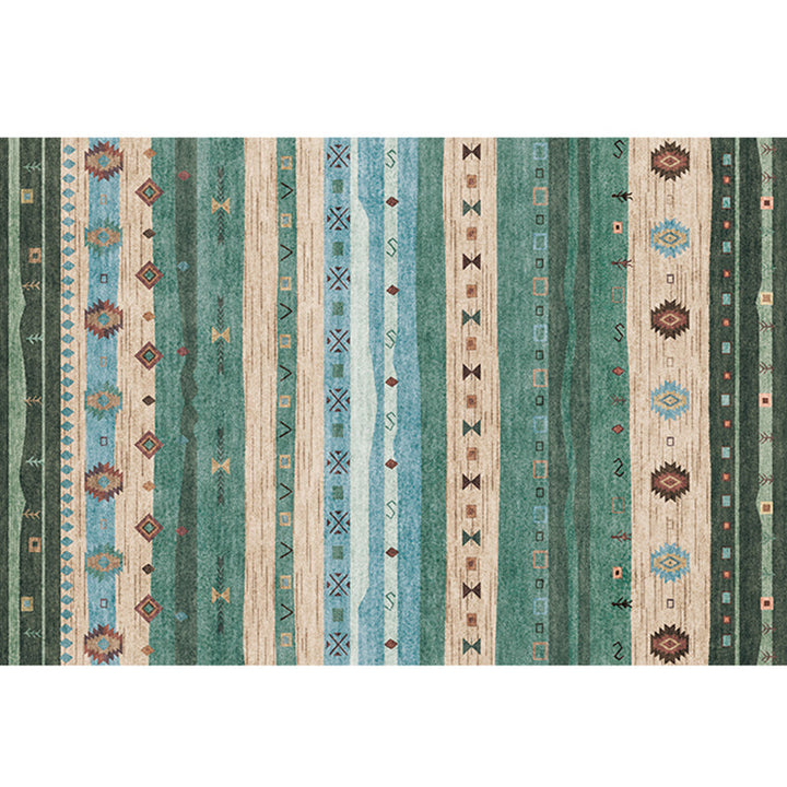 BowLift | Natural Living Room Carpet Multicolor Geo Pattern Indoor Carpet Polypropylene Non-Slip Machine Washable Area Rug