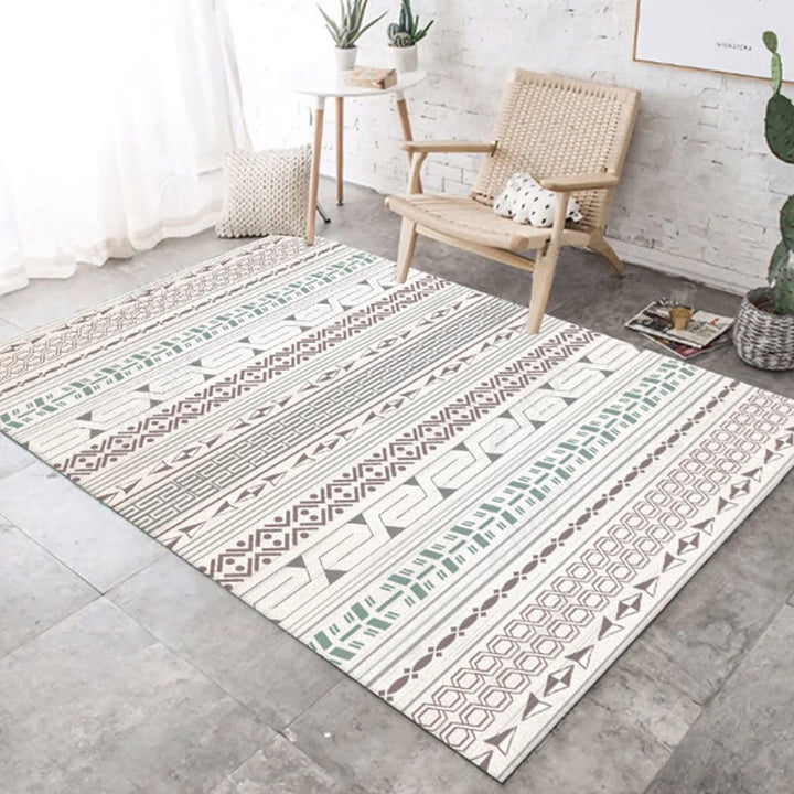 BowLift | Southwest Geo Pattern Rug Multicolored Polyester Area Rug Easy Care Pet Friendly Washable Area Rug for Rooms