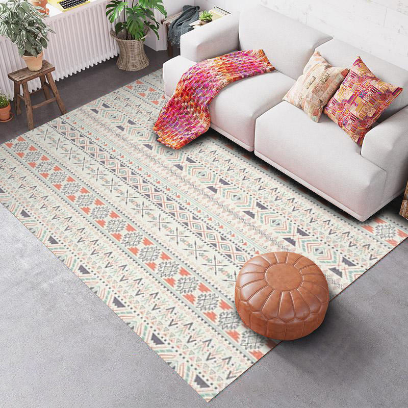 BowLift | Southwest Geo Pattern Rug Multicolored Polyester Area Rug Easy Care Pet Friendly Washable Area Rug for Rooms