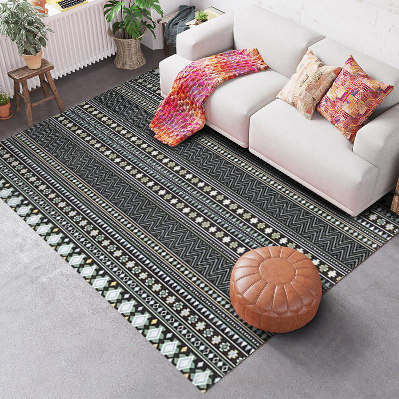 BowLift | Southwest Geo Pattern Rug Multicolored Polyester Area Rug Easy Care Pet Friendly Washable Area Rug for Rooms