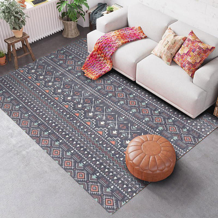 BowLift | Southwest Geo Pattern Rug Multicolored Polyester Area Rug Easy Care Pet Friendly Washable Area Rug for Rooms
