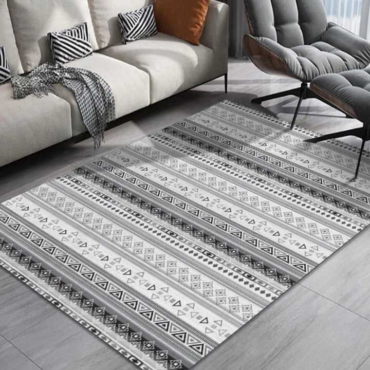 BowLift | Southwest Geo Pattern Rug Multicolored Polyester Area Rug Easy Care Pet Friendly Washable Area Rug for Rooms