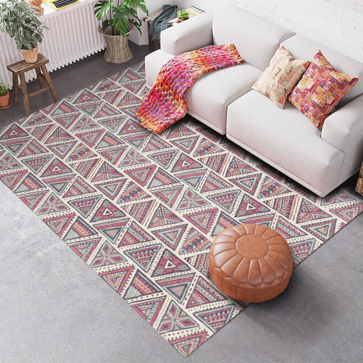 BowLift | Southwest Geo Pattern Rug Multicolored Polyester Area Rug Easy Care Pet Friendly Washable Area Rug for Rooms