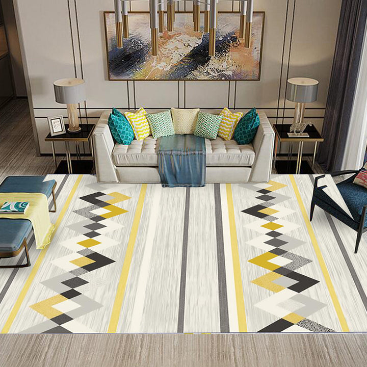 BowLift | Multicolored Southwestern Carpet Polypropylene Stripes Printed Area Rug Non-Slip Backing Pet-Friendly Maintenance-Friendly Indoor Rug for Decor