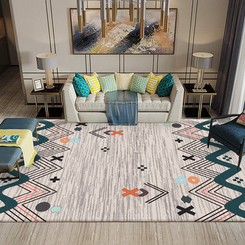 BowLift | Multicolored Southwestern Carpet Polypropylene Stripes Printed Area Rug Non-Slip Backing Pet-Friendly Maintenance-Friendly Indoor Rug for Decor