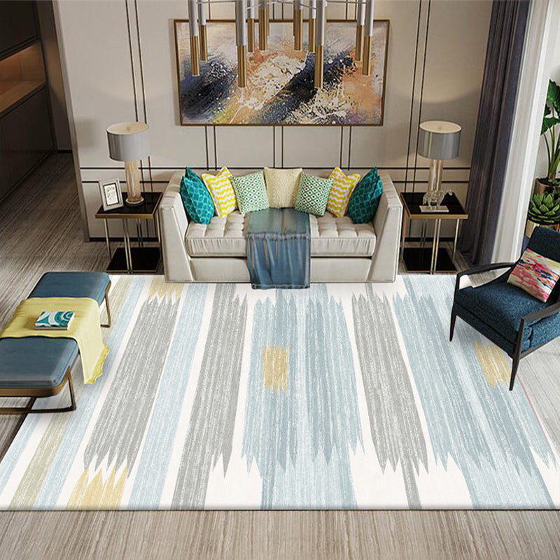 BowLift | Multicolored Southwestern Carpet Polypropylene Stripes Printed Area Rug Non-Slip Backing Pet-Friendly Maintenance-Friendly Indoor Rug for Decor