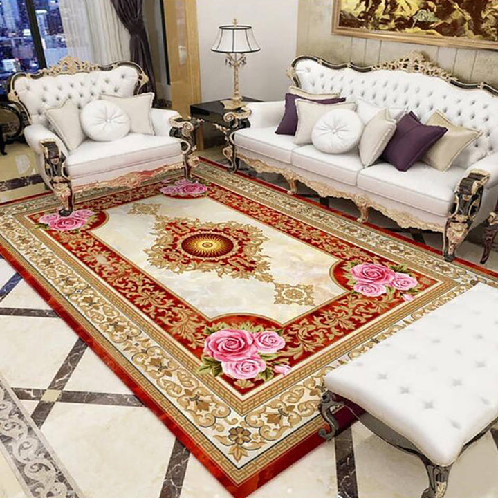 BowLift | Olden Parlor Rug Multicolored Floral Pattern Rug Synthetic Maintenance Friendly Stain Resistant Washable Rug