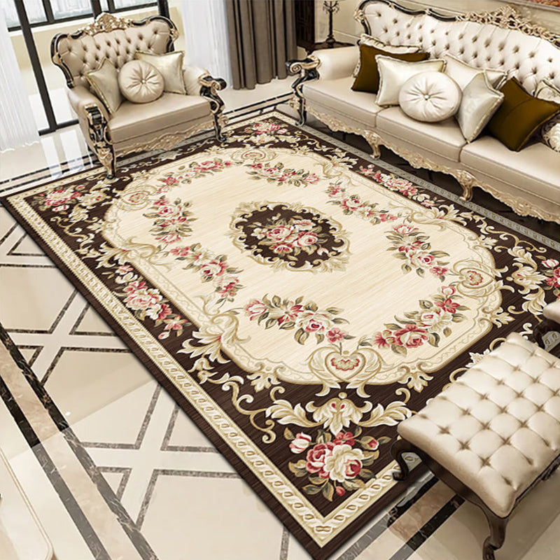 BowLift | Olden Parlor Rug Multicolored Floral Pattern Rug Synthetic Maintenance Friendly Stain Resistant Washable Rug