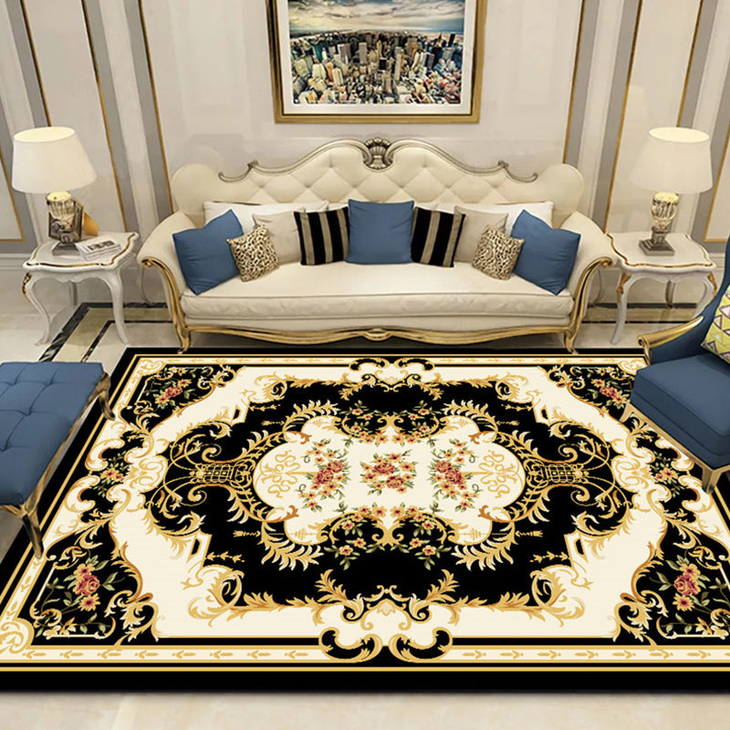 BowLift | Olden Parlor Rug Multicolored Floral Pattern Rug Synthetic Maintenance Friendly Stain Resistant Washable Rug