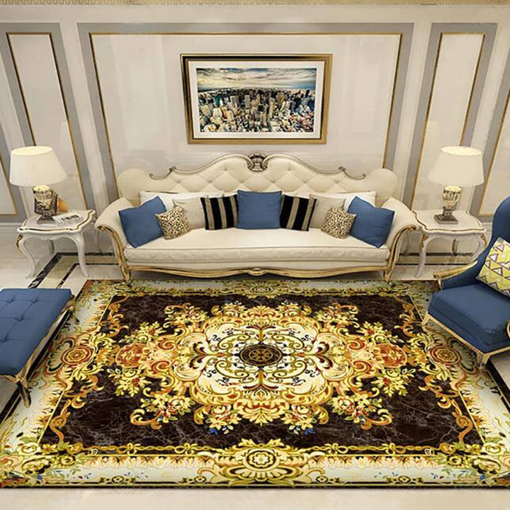 BowLift | Olden Parlor Rug Multicolored Floral Pattern Rug Synthetic Maintenance Friendly Stain Resistant Washable Rug
