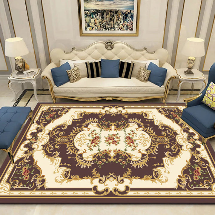 BowLift | Olden Parlor Rug Multicolored Floral Pattern Rug Synthetic Maintenance Friendly Stain Resistant Washable Rug