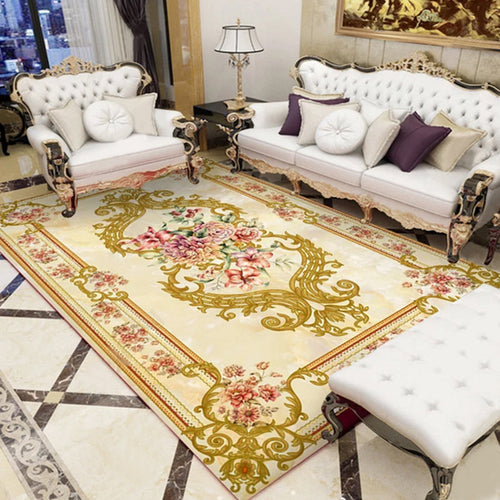 BowLift | Olden Parlor Rug Multicolored Floral Pattern Rug Synthetic Maintenance Friendly Stain Resistant Washable Rug