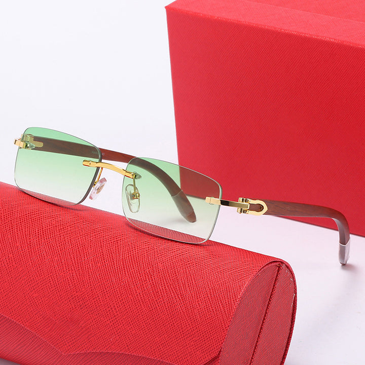 Women elegant rectangular sunglasses with high-quality metal frame and polarized lenses Bowlift