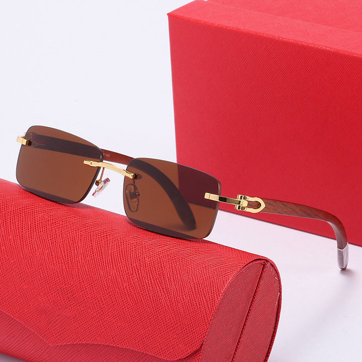 Women elegant rectangular sunglasses with high-quality metal frame and polarized lenses Bowlift