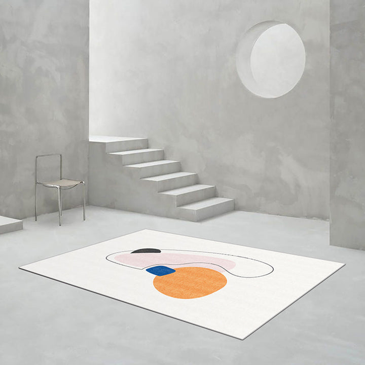 BowLift | Modern hand-printed rug Multifleur polypropylene indoor rug non-slip carpet side easy care area rug for room