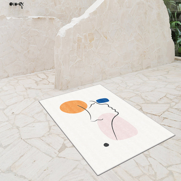 BowLift | Modern hand-printed rug Multifleur polypropylene indoor rug non-slip carpet side easy care area rug for room