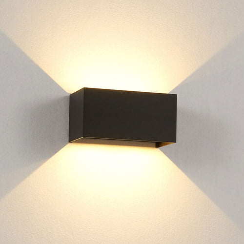 Modern Outdoor Waterproof Rectangular LED Up and Down Illuminated Outdoor Wall Sconce Lamp | Bowlift