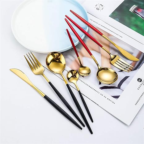 BowLift | 24-Piece Stainless Steel Gold-Silver Luxury Cutlery Set – RoyalGlow