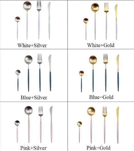 BowLift | 24-Piece Stainless Steel Gold-Silver Luxury Cutlery Set – RoyalGlow