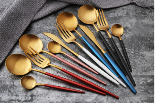 BowLift | 24-Piece Stainless Steel Gold-Silver Luxury Cutlery Set – RoyalGlow