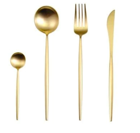 BowLift | 24-Piece Stainless Steel Gold-Silver Luxury Cutlery Set – RoyalGlow