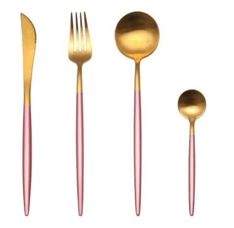 BowLift | 24-Piece Stainless Steel Gold-Silver Luxury Cutlery Set – RoyalGlow