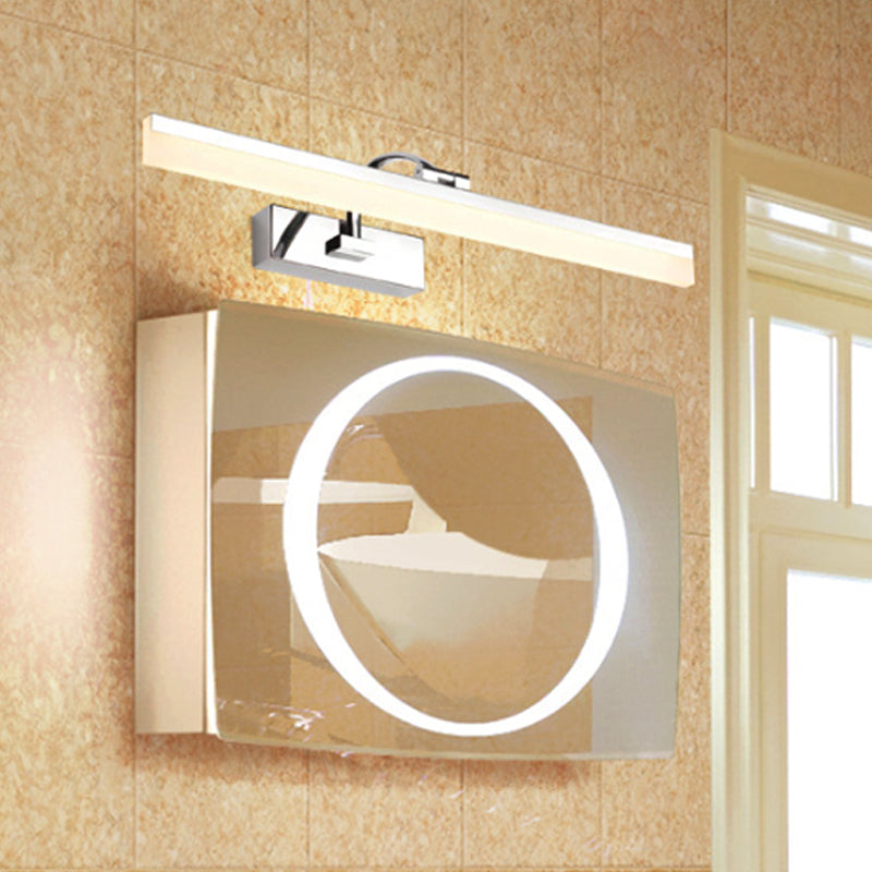 BowLift | Acrylic Slim Vanity Light Contemporary Style LED Chrome Finish Wall Lamp for Bathroom, 16"/19.5" Diameter