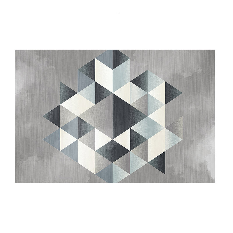 Multicolored bedroom rug novelty geo print indoor rug polypropylene non-slip pet-friendly rug | Bowlift