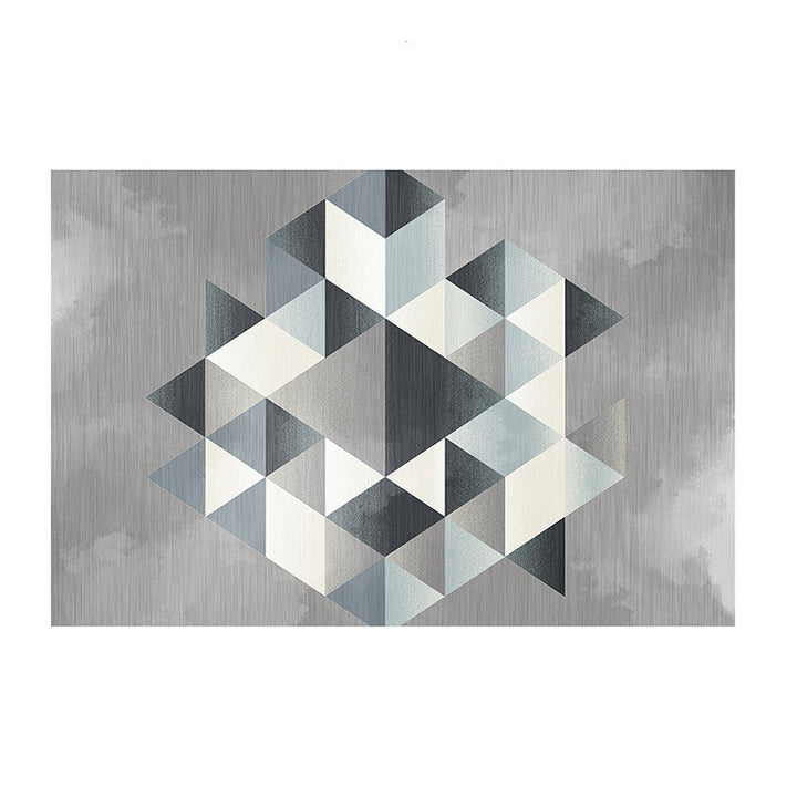 Multicolored bedroom rug novelty geo print indoor rug polypropylene non-slip pet-friendly rug | Bowlift
