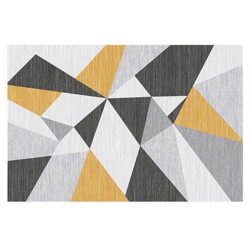 Simple geo-printed rug multicolored polyester area rug non-slip backing pet-friendly washable indoor rug for the living room | Bowlift