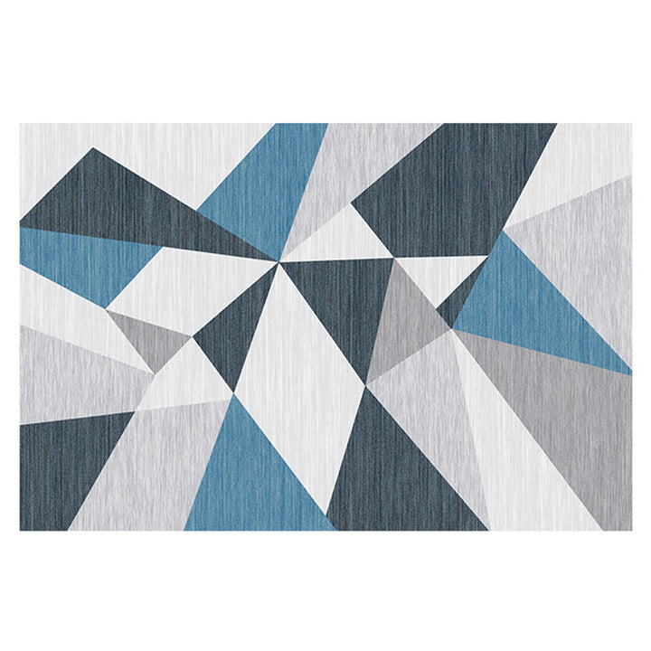 Simple geo-printed rug multicolored polyester area rug non-slip backing pet-friendly washable indoor rug for the living room | Bowlift