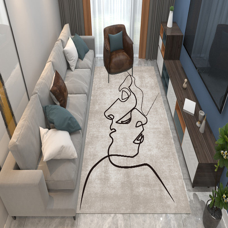 BowLift | Multicolored Living Room Rug Comfort Hand-printed Rug Polyester Pet-friendly easy-care Rug