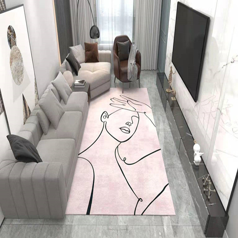 BowLift | Multicolored Living Room Rug Comfort Hand-printed Rug Polyester Pet-friendly easy-care Rug