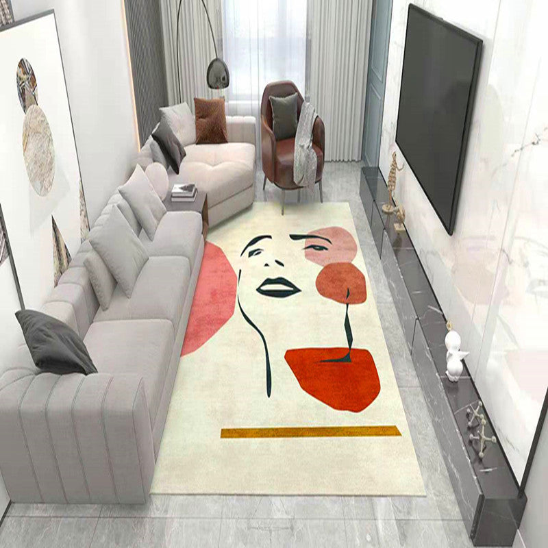 BowLift | Multicolored Living Room Rug Comfort Hand-printed Rug Polyester Pet-friendly easy-care Rug