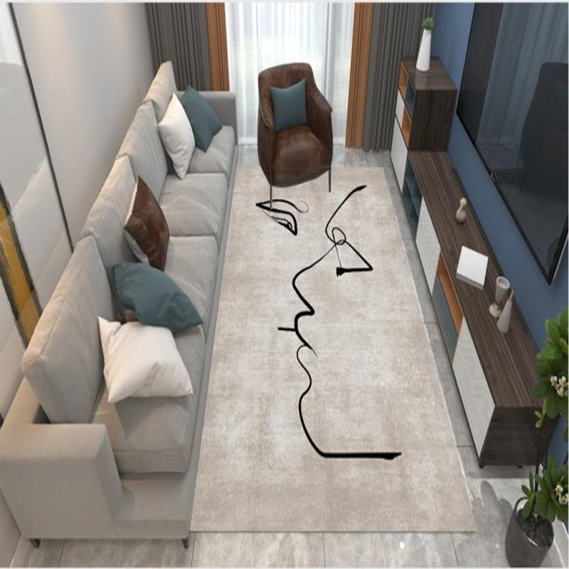 BowLift | Multicolored Living Room Rug Comfort Hand-printed Rug Polyester Pet-friendly easy-care Rug