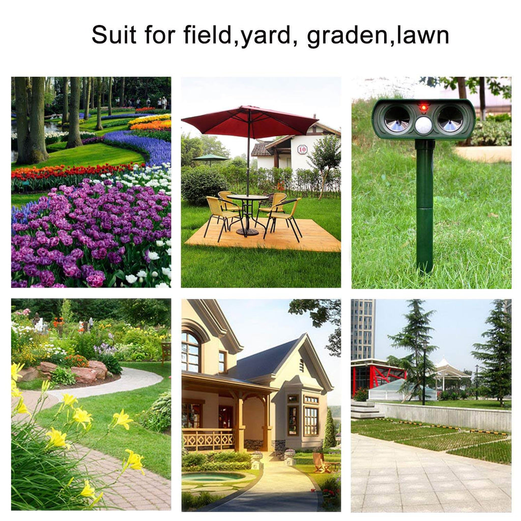 Solar Power Ultrasonic Animal Pest Repeller Infrared Sensor Waterproof Animal Deterrent with an Infrared Sensor