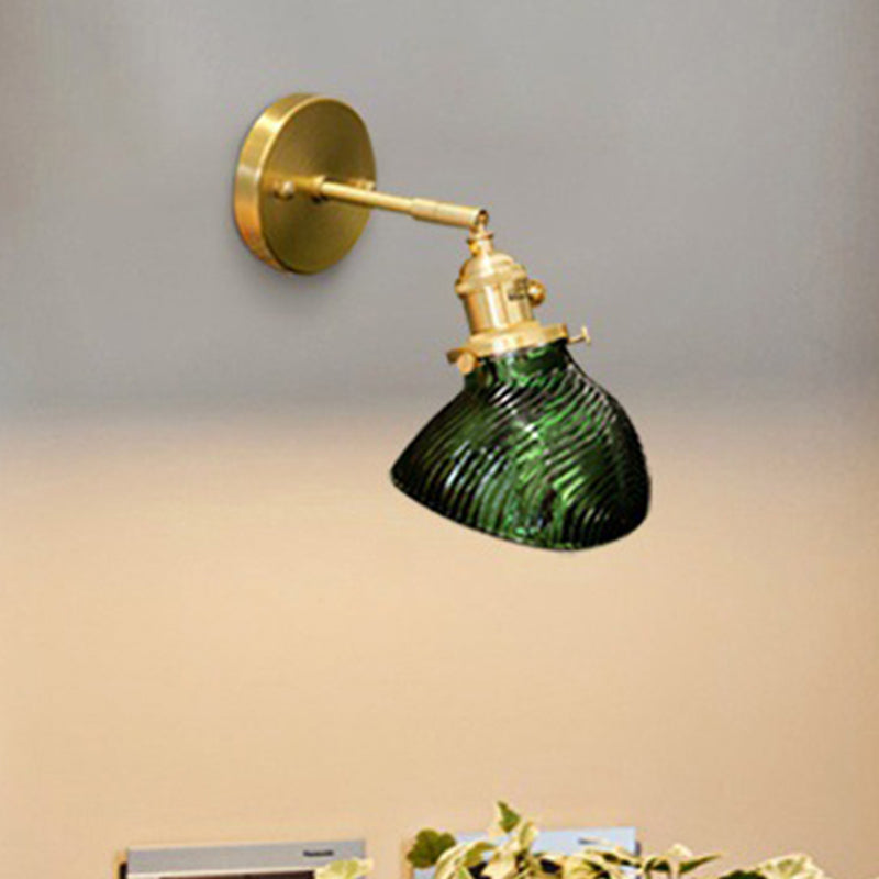 BowLift | Rotatable Wall Light for Adults Bedroom Metal Single Light Green and Brass Wall Lamp