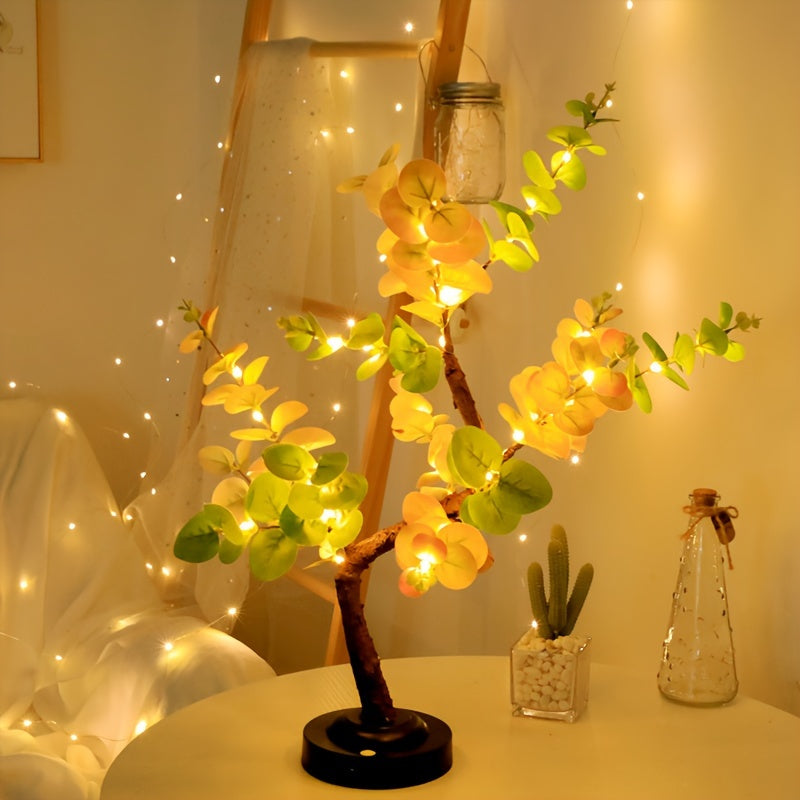 EucalyptusGlow Tree - LED Bonsai Lamp with Rechargeable Drive Bowlift