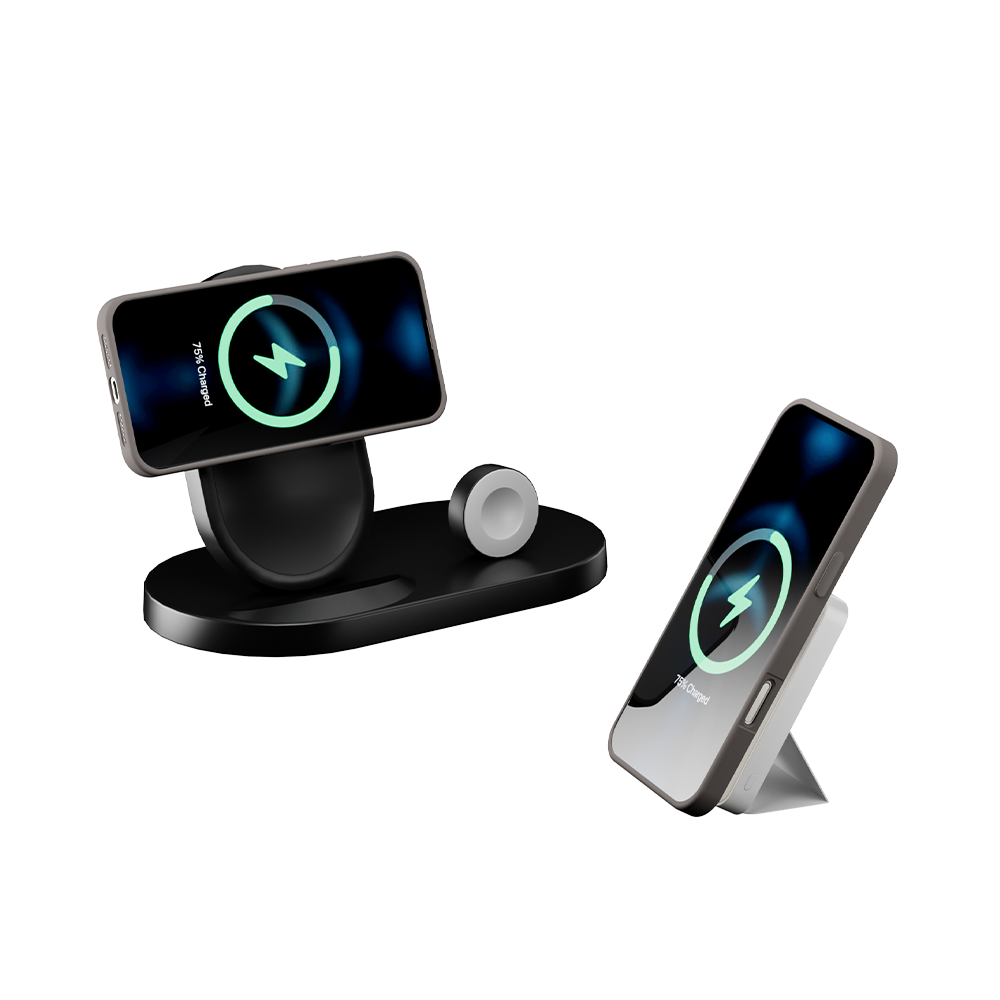 BowLift | LuxuraGrip Tri-Fold MagSafe Stand | Elegant 3-in-1 phone ring, stand, and grip for ultimate convenience