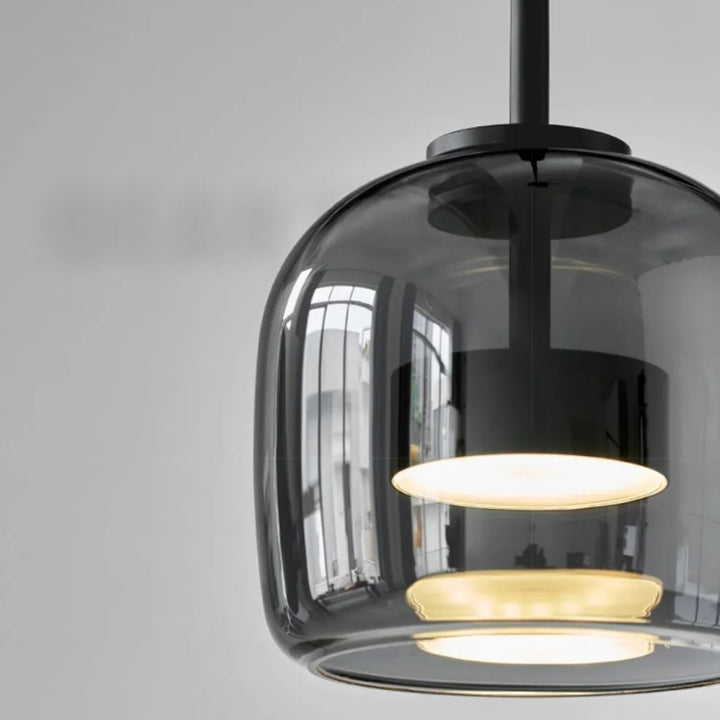 BowLift | Nordic Black Glass Pendant Light Fixture - Modern Hanging Lamp for Kitchen Island & Dining Room