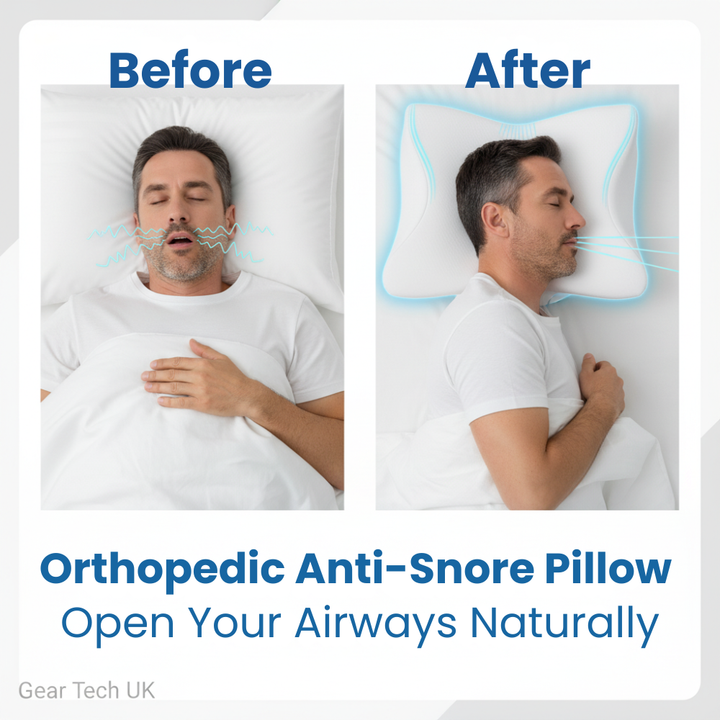 BowLift | Pillow for Sleep Apnea & Snoring Relief – Ergonomic Memory Foam Anti-Snore Pillow for Better Breathing & Deep Sleep Support