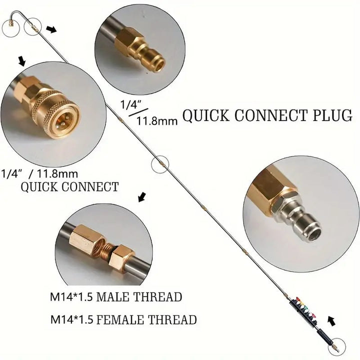 BowLift | 4000 PSI Telescoping High Pressure Washer Wand Set for Gutter & Roof Drainage & Walls Cleaning