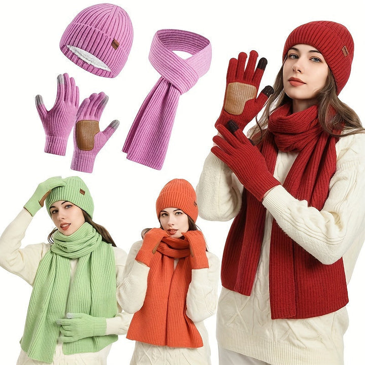 BowLift | Winter Comfort Set – Knitted Beanie, Scarf and Gloves for Unisex