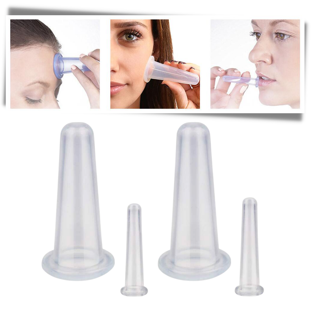 BowLift | 4 Silicone Cups for Facial Massage Cupping