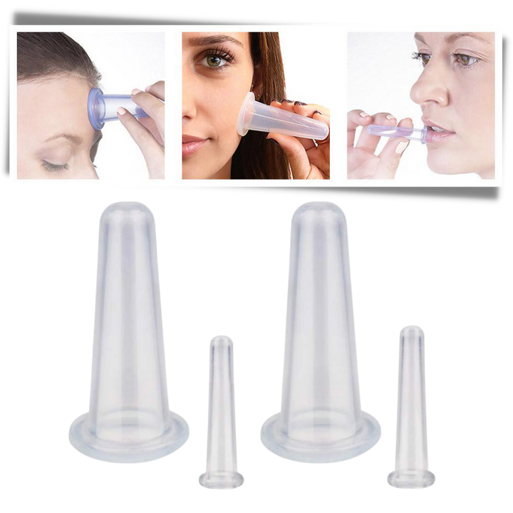 BowLift | 4 Silicone Cups for Facial Massage Cupping