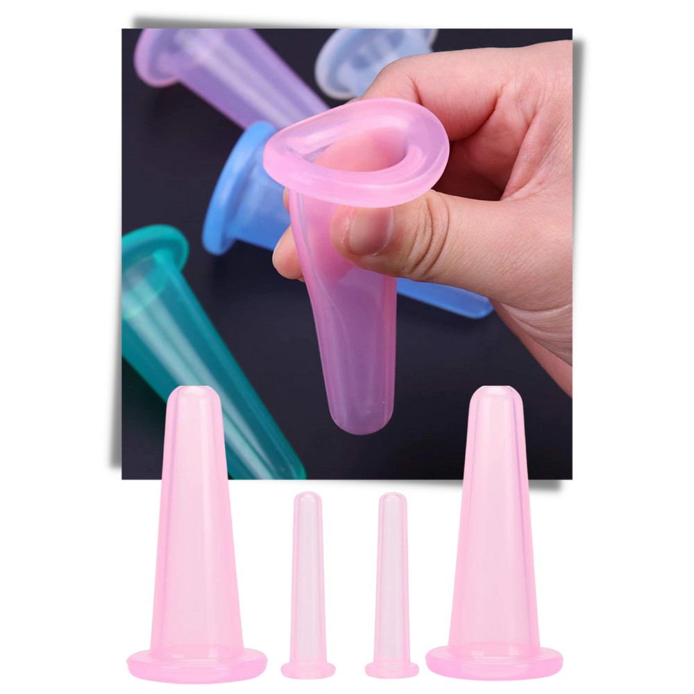 BowLift | 4 Silicone Cups for Facial Massage Cupping