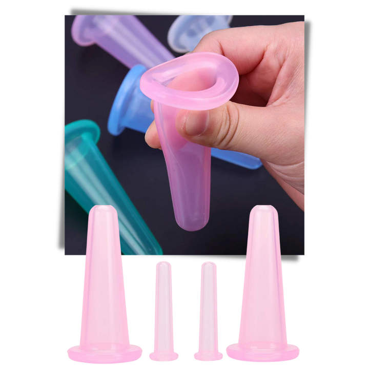 BowLift | 4 Silicone Cups for Facial Massage Cupping