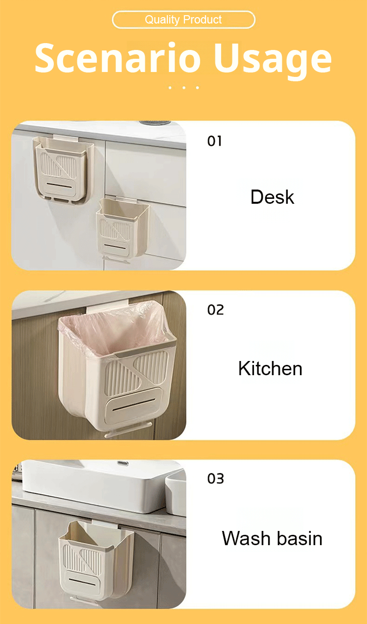 Folding Hanging Kitchen Waste Trash Can